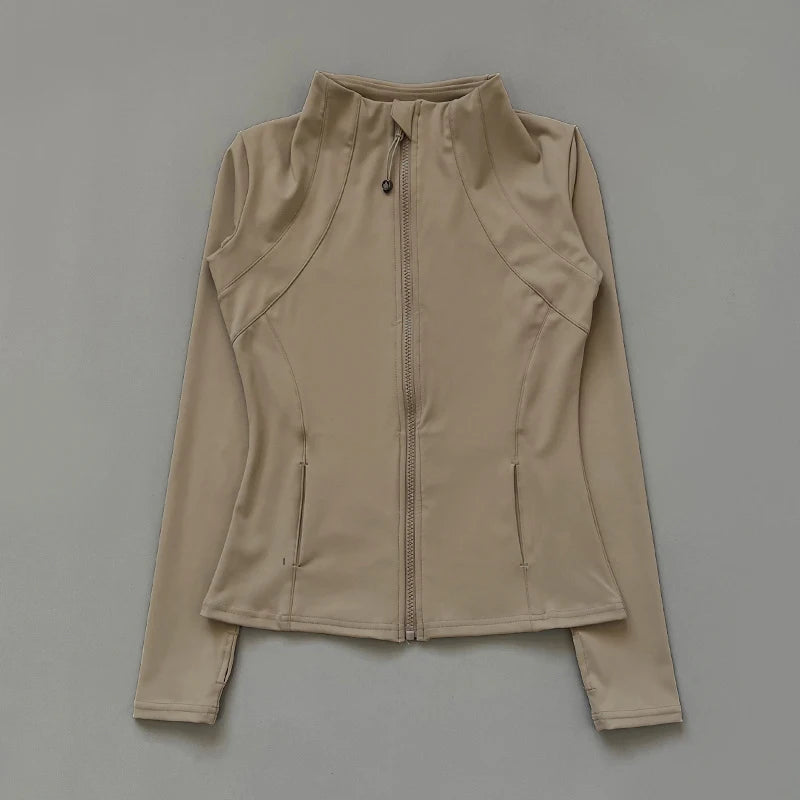 Women’s High-Stretch Yoga Jacket – Lightweight, Loose Fit, Long Sleeve