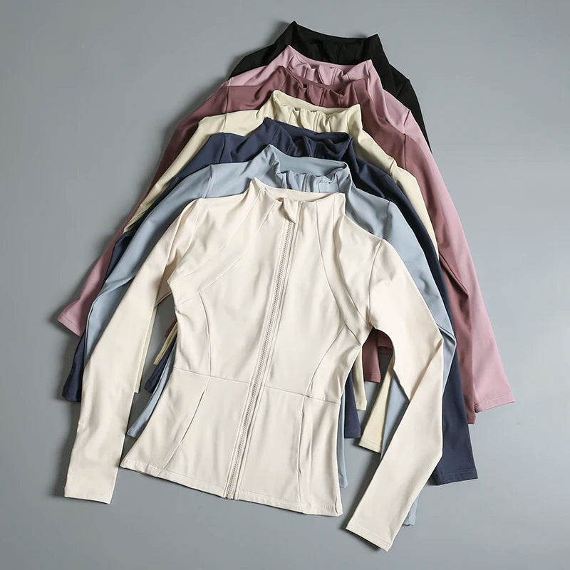 Women’s High-Stretch Yoga Jacket – Lightweight, Loose Fit, Long Sleeve