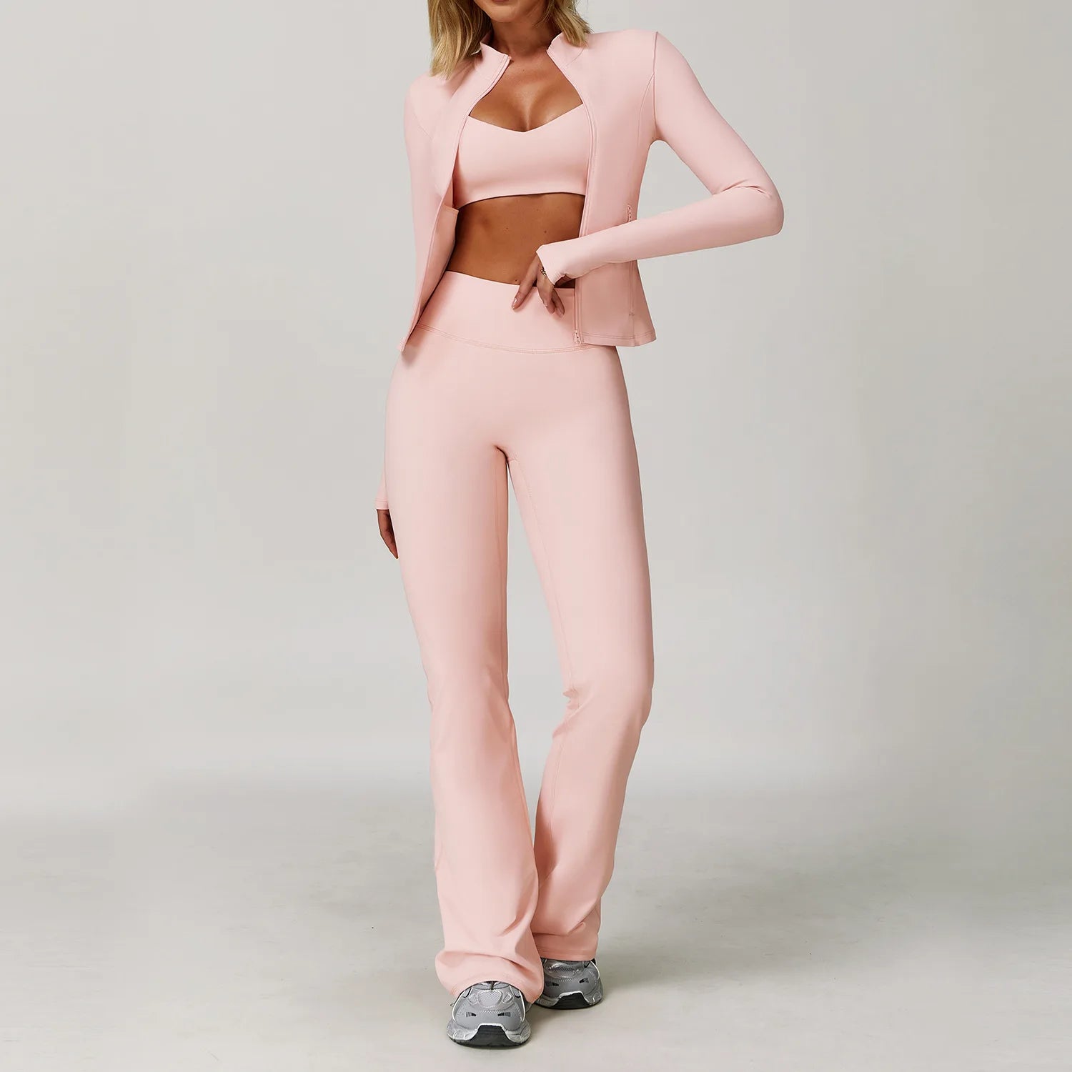 Yoga Set for Women (2–3 Pieces) – Long Sleeve Athletic Wea